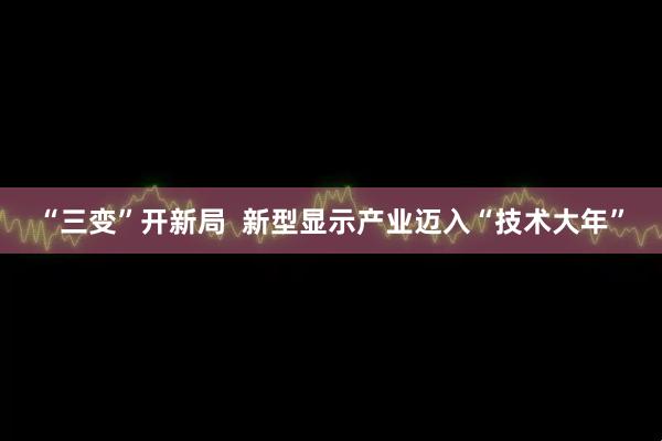 “三变”开新局  新型显示产业迈入“技术大年”